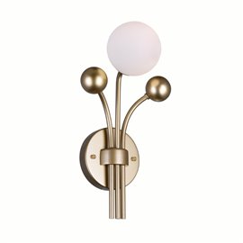 CWI Element 1 Light Wall Light With Sun Gold Finish