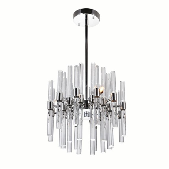 CWI Miroir 3 Light Mini Chandelier With Polished Nickel Finish