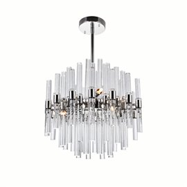 CWI Miroir 8 Light Chandelier With Polished Nickel Finish