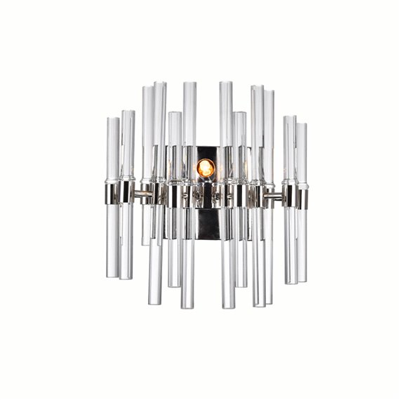 CWI Miroir 2 Light Wall Light With Polished Nickel Finish