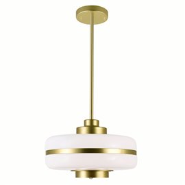 CWI Elementary 1 Light Down Pendant With Pearl Gold Finish