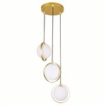 CWI Da Vinci 3 Light Multi Light Pendant With Brass Finish