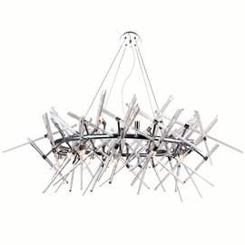 CWI Icicle 12 Light Chandelier With Chrome Finish