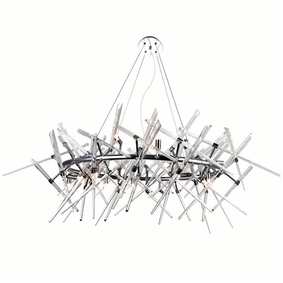 CWI Icicle 12 Light Chandelier With Chrome Finish