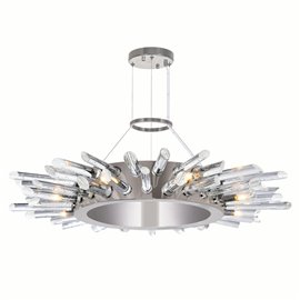 CWI Thorns 8 Light Chandelier With Polished Nickle Finish