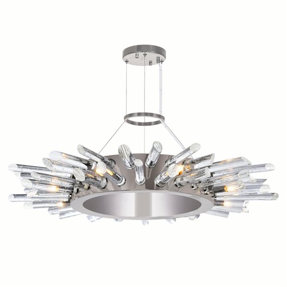 CWI Thorns 8 Light Chandelier With Polished Nickle Finish