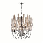 CWI Meduse 22 Light Chandelier With Polished Nickel Finish