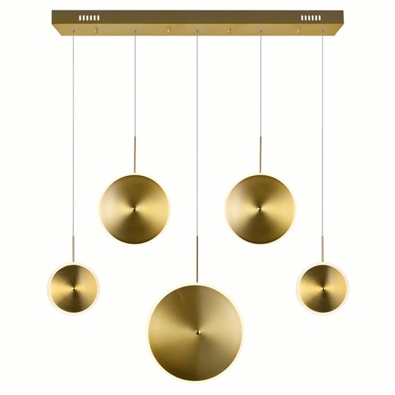 CWI Ovni LED Island/Pool Table Chandelier With Brass Finish