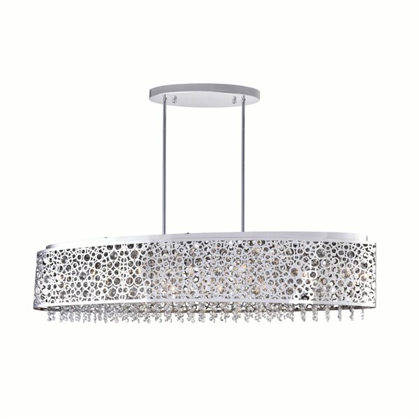 CWI Pallocino 6 Light Flush Mount With Chrome Finish