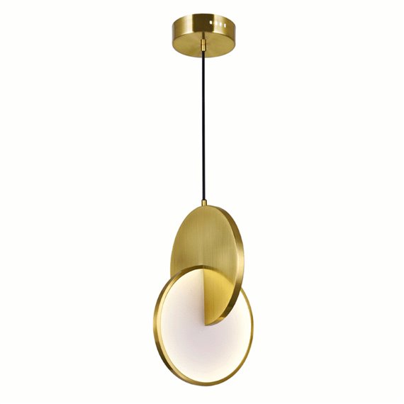 CWI Tranche LED Mini Pendant With Brushed Brass Finish