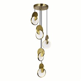 CWI Tranche LED Pendant With Brushed Brass Finish