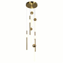 CWI Baton LED Pendant With Brass Finish