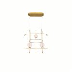 CWI Orbit 3 Light Chandelier With Medallion Gold Finish