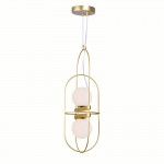 CWI Orbit 2 Light Pendant With Medallion Gold Finish