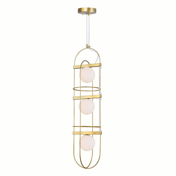 CWI Orbit 3 Light Pendant With Medallion Gold Finish