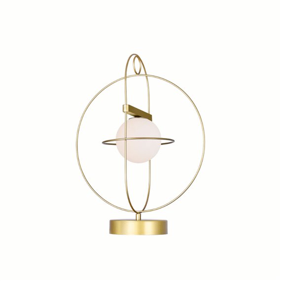 CWI Orbit 1 Light Lamp With Medallion Gold Finish