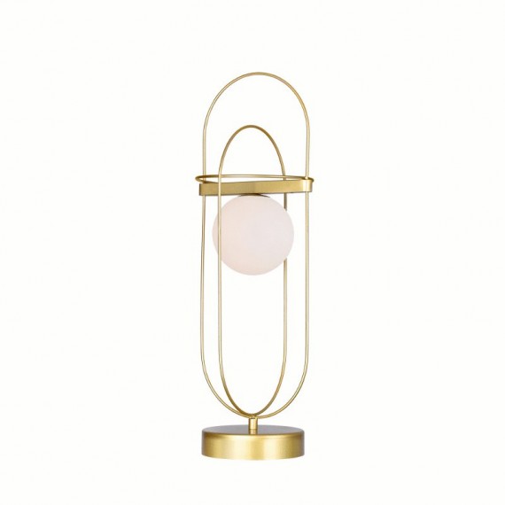 CWI Orbit 1 Light Lamp With Medallion Gold Finish