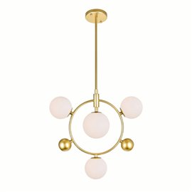 CWI Celeste 4 Light Pendant With Medallion Gold Finish