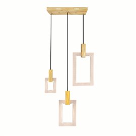 CWI Anello LED Island/Pool Table Chandelier With White Oak Finish