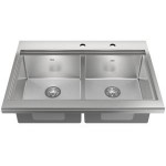 Kindred KCAD36 18 gauge Double Appliance sink complete with accessories