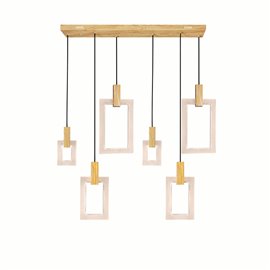 CWI Anello LED Island/Pool Table Chandelier With White Oak Finish