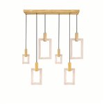 CWI Anello LED Island/Pool Table Chandelier With White Oak Finish