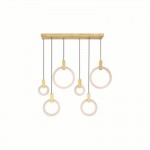 CWI Anello LED Island/Pool Table Chandelier With White Oak Finish