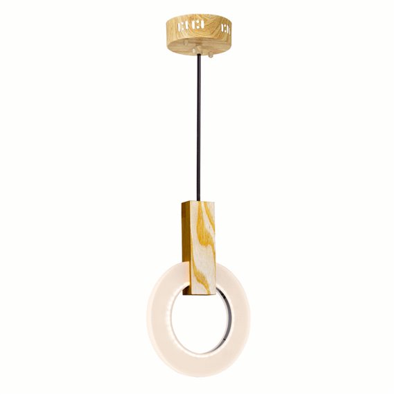 CWI Anello LED Mini Pendant With White Oak Finish