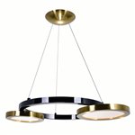 CWI Deux Lunes LED Chandelier With Brass & Pearl Black Finish