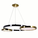 CWI Deux Lunes LED Chandelier With Brass & Pearl Black Finish