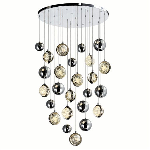 CWI Pipes 16 Light Chandelier With Brass Finish