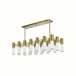 CWI Pipes 21 Light Island/Pool Table Chandelier With Brass Finish