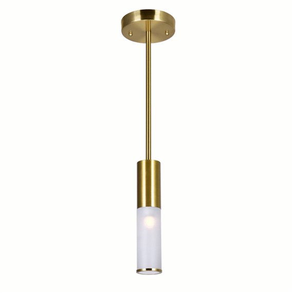 CWI Pipes 1 Light Mini Pendant With Brass Finish