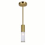 CWI Pipes 1 Light Mini Pendant With Brass Finish