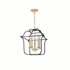 CWI Tudor 5 Light Chandelier With Satin Gold & Black Finish