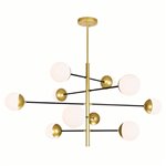 CWI Compass 10 Light Chandelier With Medallion Gold Finish