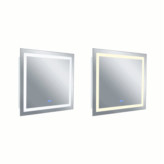 CWI Abril Rectangle Matte White LED 40 in. Mirror From our Abril Collection