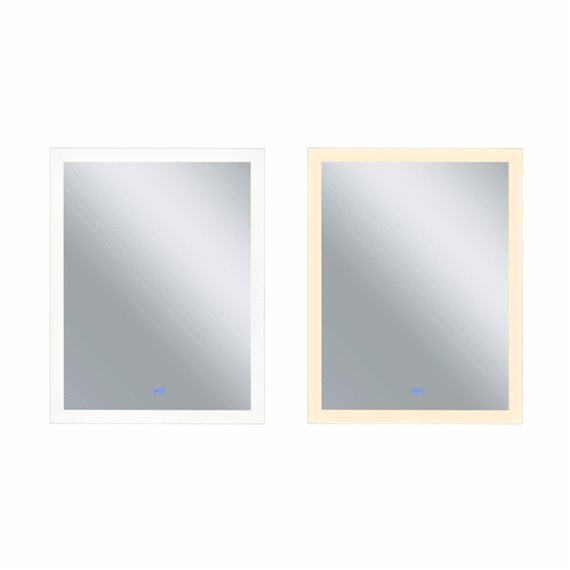 CWI Abigail Rectangle Matte White LED 30 in. Mirror From our Abigail Collection