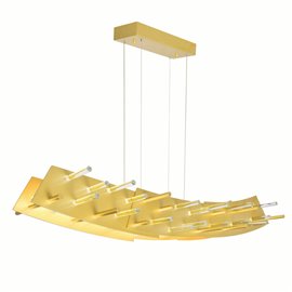 CWI Gondola LED Chandelier With Satin Gold Finish