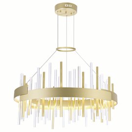 CWI Millipede 26 in LED Satin Gold Chandelier