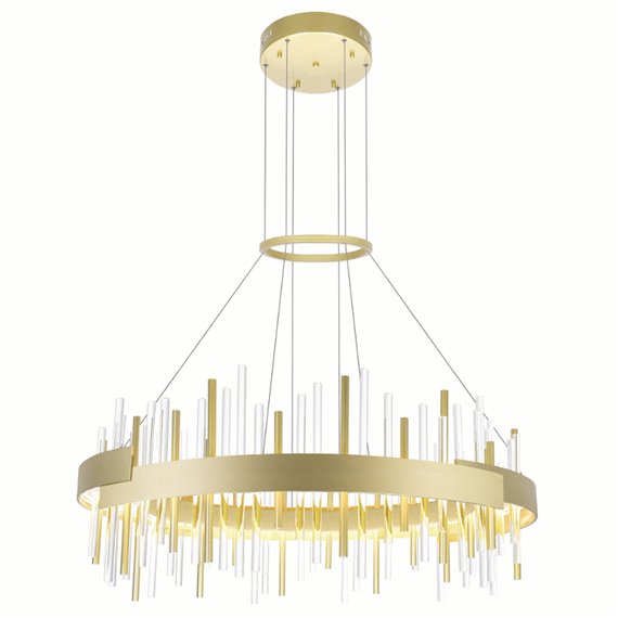 CWI Millipede 32 in LED Satin Gold Chandelier