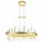 CWI Millipede 32 in LED Satin Gold Chandelier