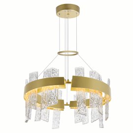 CWI Guadiana 24 in LED Satin Gold Chandelier