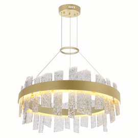 CWI Guadiana 32 in LED Satin Gold Chandelier