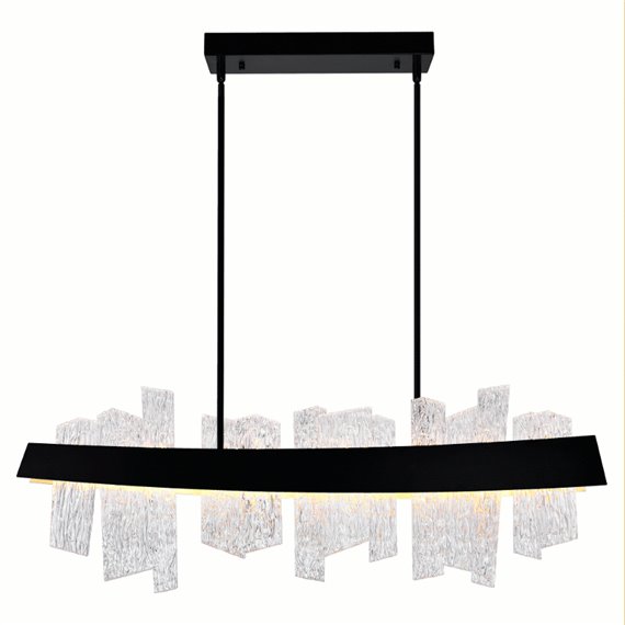 CWI Guadiana 39 in LED Black Chandelier