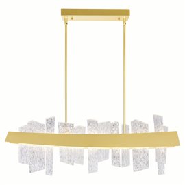 CWI Guadiana 39 in LED Satin Gold Chandelier