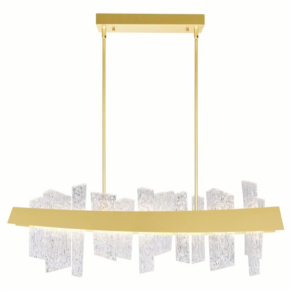 CWI Guadiana 39 in LED Satin Gold Chandelier