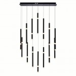 CWI Flute 14 Light LED Chandelier With Black Finish