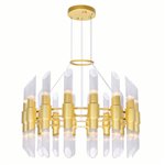 CWI Croissant 32 Light Chandelier With Satin Gold Finish