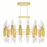 CWI Croissant 28 Light Chandelier With Satin Gold Finish